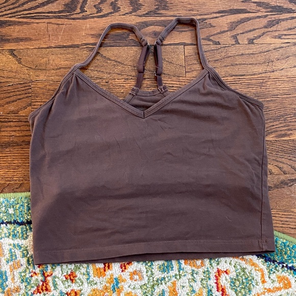 Brown Strappy Crop Top - Picture 1 of 4
